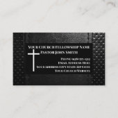 Carte De Visite Pasteur de l'église NOIR Cuir chrétien (Devant)