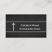 Carte De Visite Pasteur de l'église NOIR Cuir chrétien (Devant)