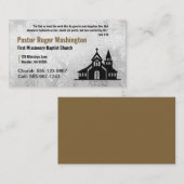 Carte de visite pasteur de l'église or et blanc (Devant / Derrière)