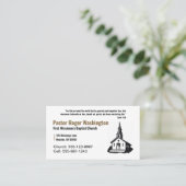 Carte de visite pasteur de l'église or et blanc (Debout devant)