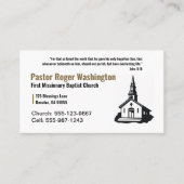 Carte de visite pasteur de l'église or et blanc (Devant)