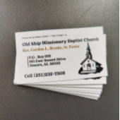 Carte de visite pasteur de l'église or et blanc