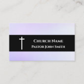 Carte De Visite Pasteur de l'église Purple Black Christian (Devant)
