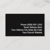 Carte De Visite Pasteur de l'église Sunrise Monochrome Trois Croix (Dos)