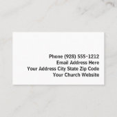 Carte De Visite Pasteur de l'église Sunrise White Black Cross (Dos)