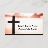 Carte De Visite Pasteur de l'église Sunrise White Black Cross (Devant)