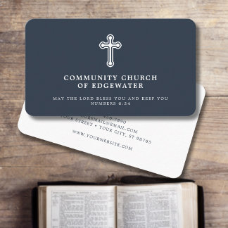 Carte De Visite Pasteur de l'Église Traditionnelle Croix Religieus
