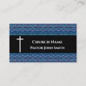 Carte De Visite Pasteur d'église Bleu Abstrait Chrétien (Devant)