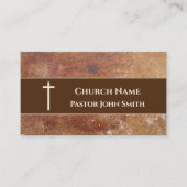 Carte De Visite Pasteur d'église Cuir Faux Rustique Chrétien (Devant)