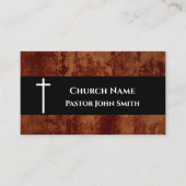 Carte De Visite Pasteur d'église Cuir RUSTIQUE Chrétien (Devant)