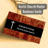 Carte De Visite Pasteur d'église Cuir RUSTIQUE Chrétien