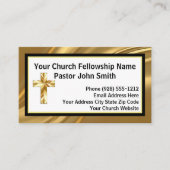 Carte De Visite Pasteur Eglise Elegant Or Et Noir (Devant)