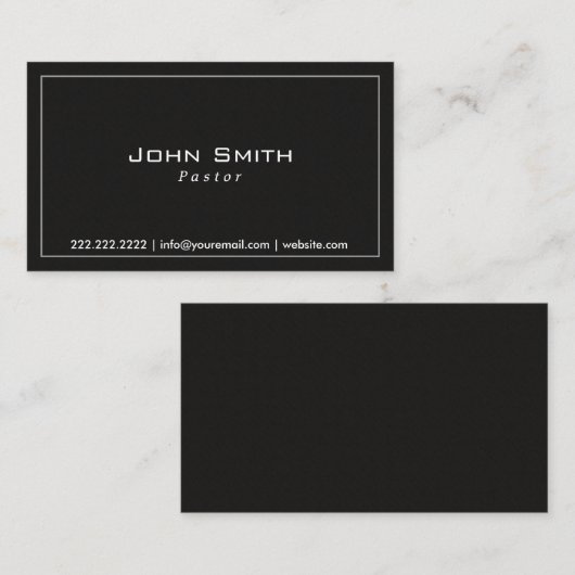 Carte de visite pasteur foncé clair classique (Devant / Derrière)