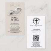 Carte de visite Pasteur Marc 4:39-41 avec QR Code (Devant / Derrière)