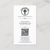 Carte de visite Pasteur Marc 4:39-41 avec QR Code (Dos)