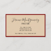 Carte de visite pasteur minimaliste (Devant)