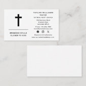 Carte De Visite Pasteur Ministre Foi religieuse Croix Médias socia (Devant / Derrière)