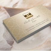 Carte De Visite Pasteur Moderne Monogramme Or Géométrique