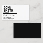 Carte De Visite Pasteur noir & blanc clair professionnel (Devant / Derrière)