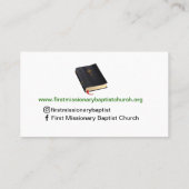 Carte De Visite Pasteur ou diacre Croix cascade Eglise C (Dos)