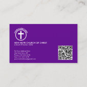 Carte De Visite Pasteur senior moderne avec photo noir (Dos)