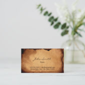 Carte De Visite Pasteur vintage de papier brûlé (Debout devant)