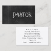 Carte De Visite Pastor Black Grunge Chalkboard2 Church (Devant / Derrière)