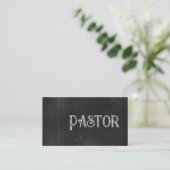 Carte De Visite Pastor Black Grunge Chalkboard2 Church (Debout devant)