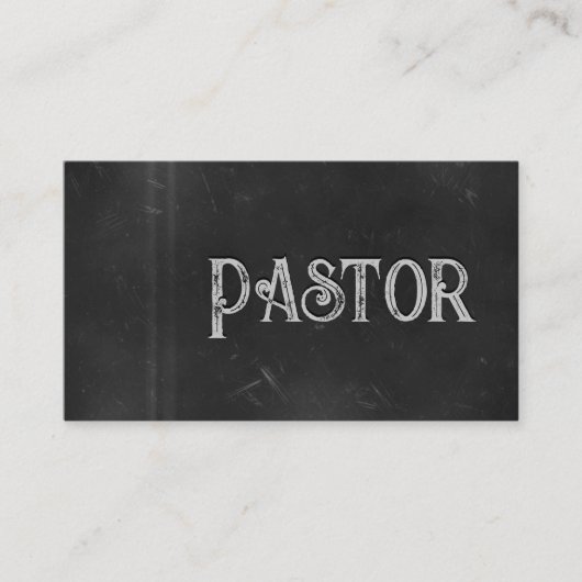 Carte De Visite Pastor Black Grunge Chalkboard2 Church (Devant)