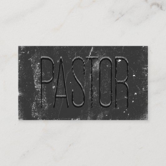 Carte De Visite Pastor Black Grunge Chalkboard Church (Devant)