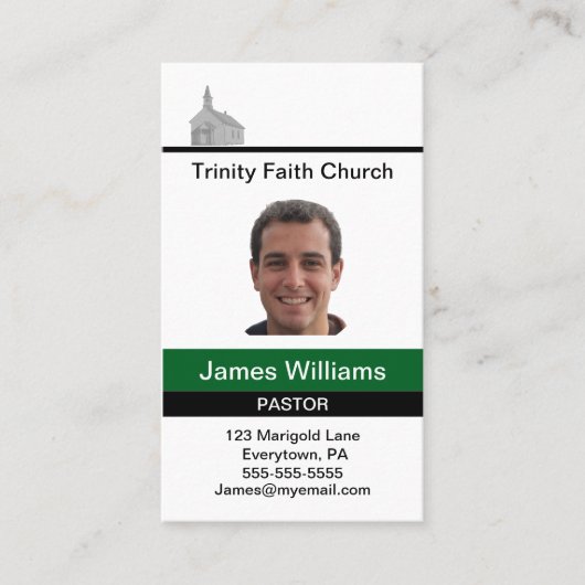 Carte De Visite Pastor Matching Custom (Devant)