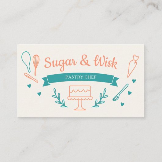 Carte De Visite Pastry Chef Bakery Baker (Dos)