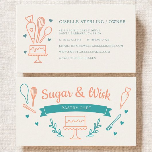 Carte De Visite Pastry Chef Bakery Baker