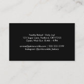 Carte De Visite Pastry Chef Holographic Rainbow Cupcake (Dos)