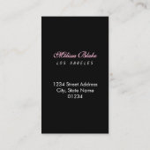 Carte De Visite pastry shop black background business card (Dos)