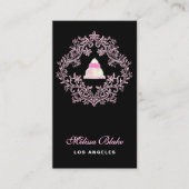 Carte De Visite pastry shop black background business card (Devant)