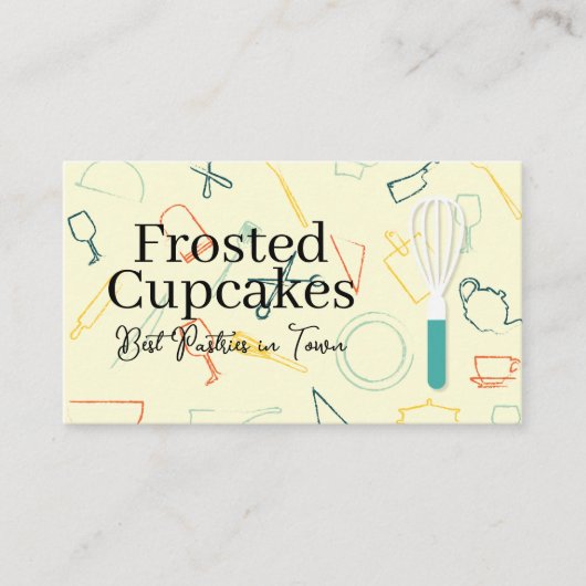 Carte De Visite Pastry Whisk | Cooking Tools Background (Devant)