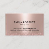 Carte De Visite Pastry Whisk Logo Cupcake Bakery Rose Gold Cake (Dos)