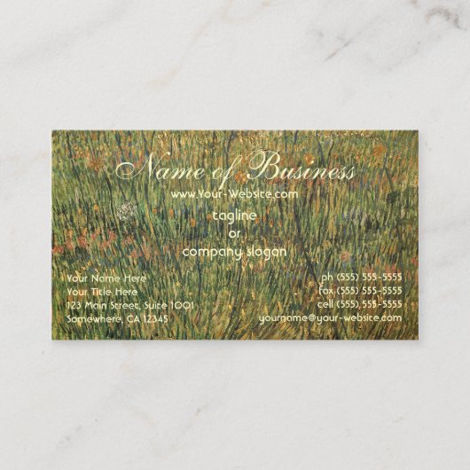 Carte De Visite Pasture en fleurs par Vincent van Gogh (Devant)