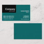 Carte De Visite Patch trimestriel - Noir et Turquoise (006666) (Devant / Derrière)