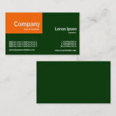 Carte De Visite Patch trimestriel - Orange et Vert foncé (003300) (Devant / Derrière)