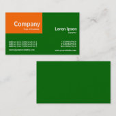 Carte De Visite Patch trimestriel - Orange et vert herbe (006600) (Devant / Derrière)