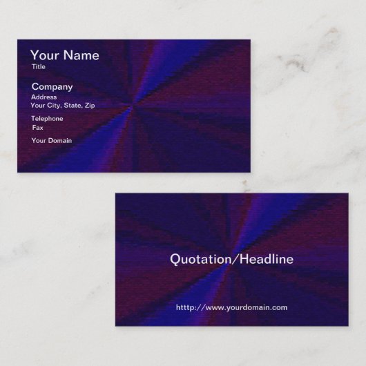 Carte De Visite Patchwork circulaire de dégradé bleu à pourpre (Devant / Derrière)