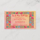 Carte De Visite Patchwork de blocs de surface (Dos)