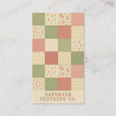 Carte De Visite Patchwork rose vert Quilt Rustique Agritourisme Fl (Devant)