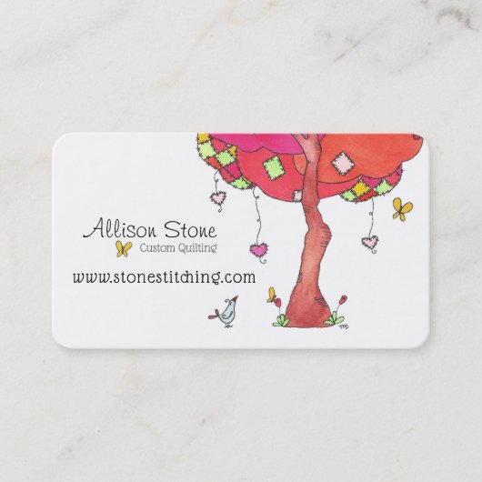 Carte De Visite Patchwork Tree Professional Quilting (Devant)