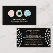 Carte De Visite Pâte à biscuits noirs Donuts Douceurs (Devant / Derrière)