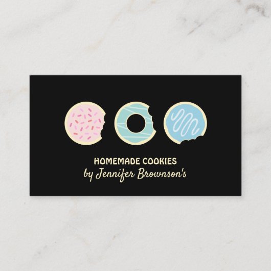 Carte De Visite Pâte à biscuits noirs Donuts Douceurs (Devant)