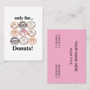 Carte De Visite Pâte à Donut Gâteau Sucré Boulangerie Nourriture