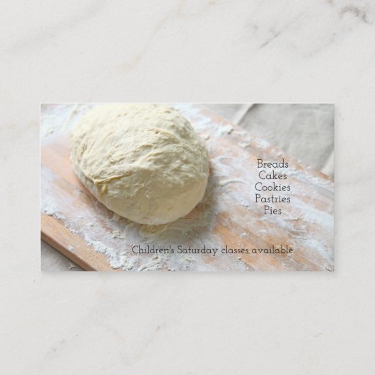 Carte De Visite Pâte à pain sur planche à découper (Dos)
